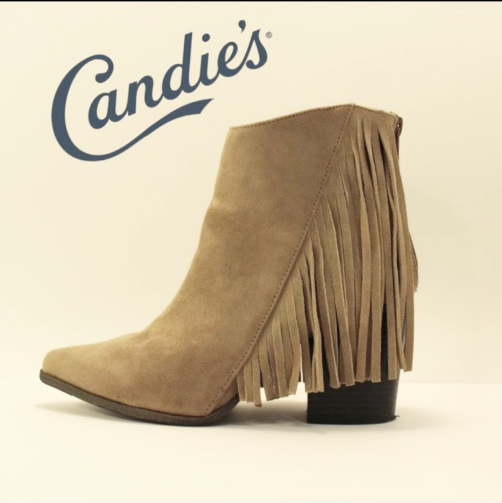 Leather Fringed Ankle Boot by Candie's - Picture 1 of 8